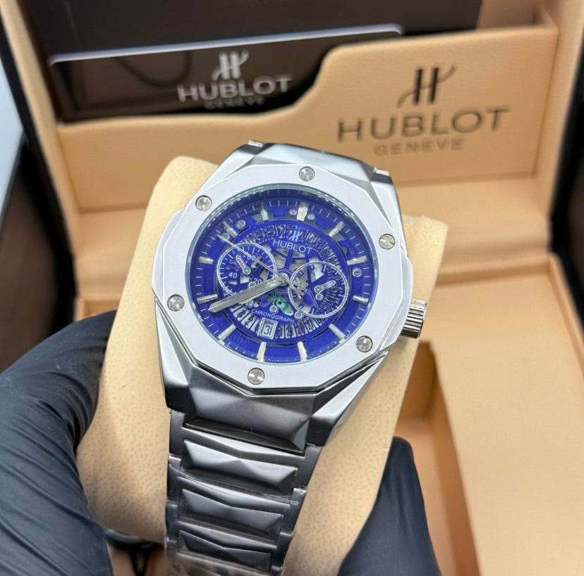 Hublot Classic Fusion Chronograph – Silver Skeleton Dial Stainless Steel Watch