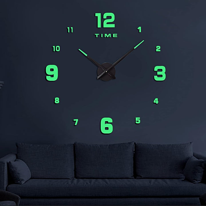 Wooden Numbers Wall Clocks Round Dial only Glow in The Dark Clock Wall