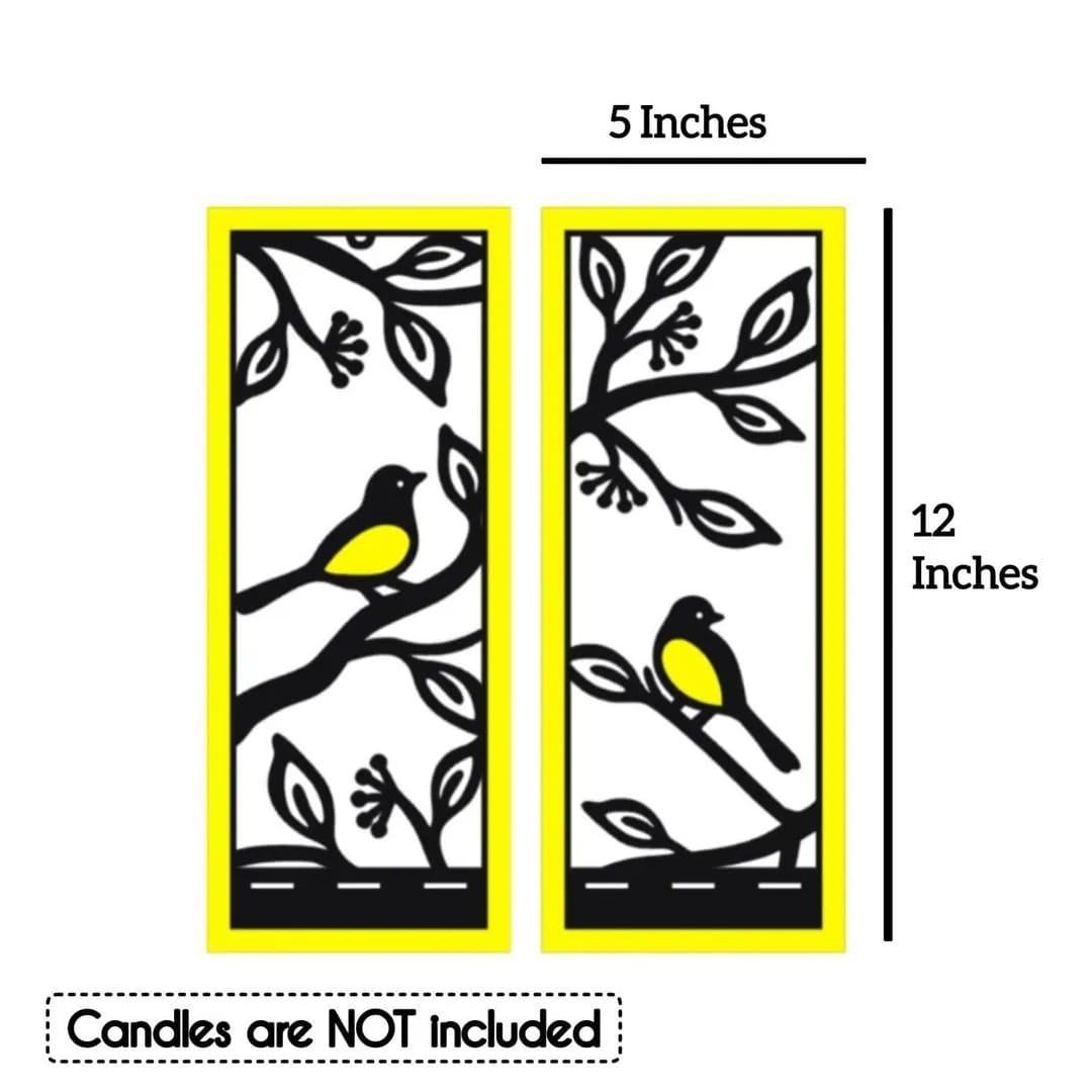 Set of 2 Bird &amp; Branch Wall Sconce Shelves