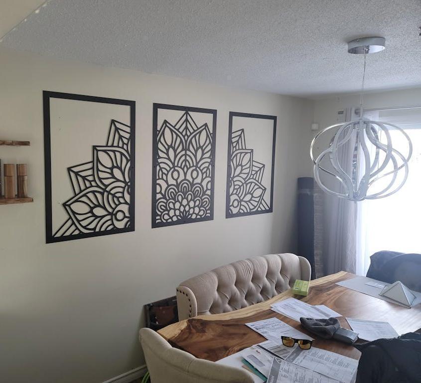 Mandala Flower Design Wooden Wall Art