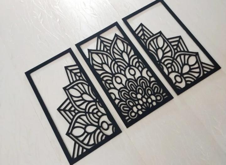 Mandala Flower Design Wooden Wall Art