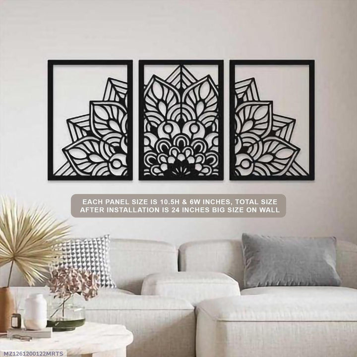 Mandala Flower Design Wooden Wall Art