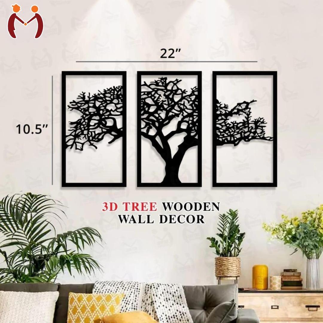 Tree Design Wall Art - Pack Of 3