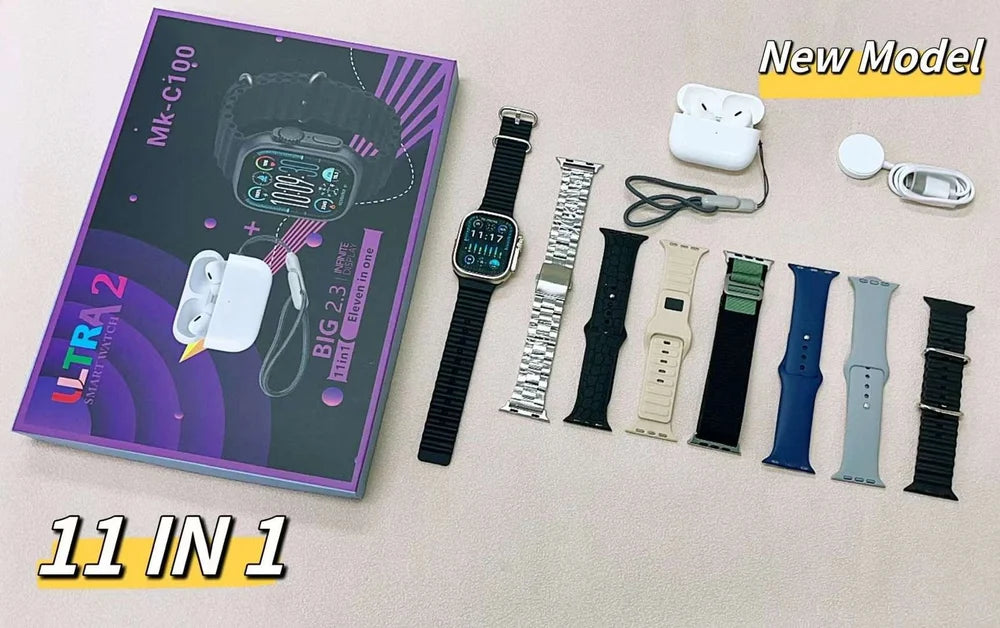 ULTRA 2 MK-B700 Smartwatch 11-in-1 Combo – Best Smartwatch for Men & Women, Fitness Tracking