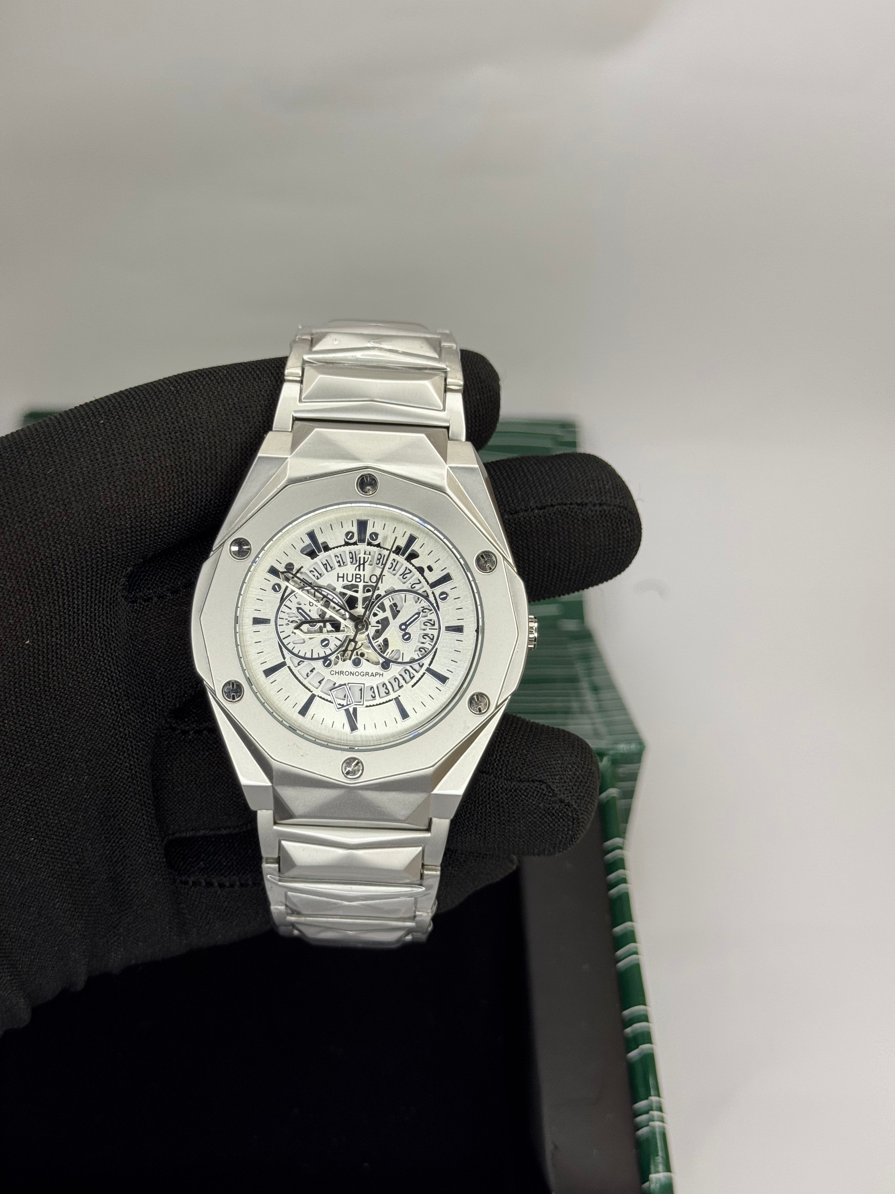 Hublot Classic Fusion Chronograph – Silver Skeleton Dial Stainless Steel Watch