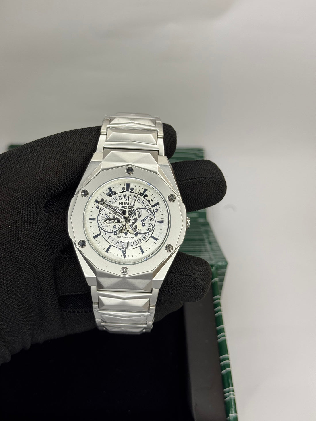 Hublot Classic Fusion Chronograph – Silver Skeleton Dial Stainless Steel Watch