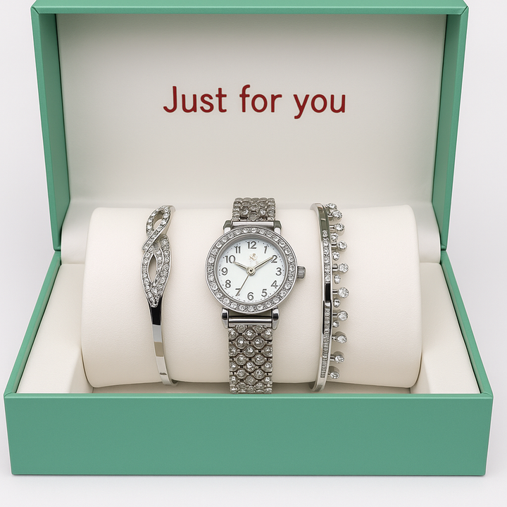 Elegant Crystal Ladies Watch Set